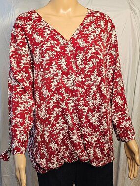 Lilbetter Loose Casual Tie V-Neck Chiffon  Top